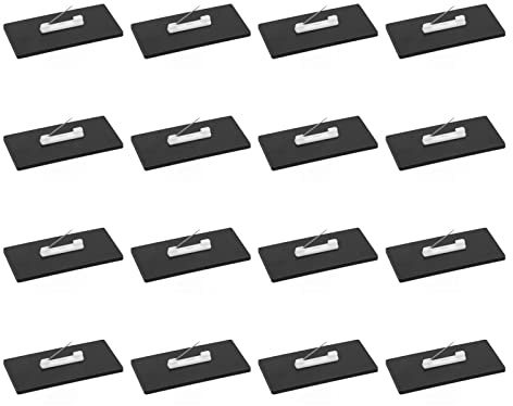Chapas de Nombre en Blanco, 16 Piezas de Etiquetas Personalizables DIY, Placa de Identificación de MDF con Esquinas Redondeadas para Escuela Oficina
