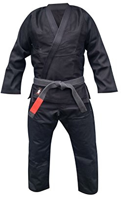 Your Jiu Jitsu Gear Brazilian Jiu Jitsu Gi Uniform Set | Premium Quality BJJ 450 GSM Pants + Jacket + White Belt | Black/A4 | Competition & Training |
