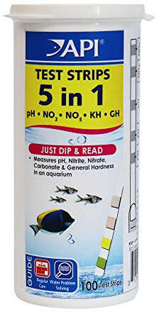 API 5-IN-1 TEST STRIPS Freshwater and Saltwater Aquarium Test Strips 100-Count Box