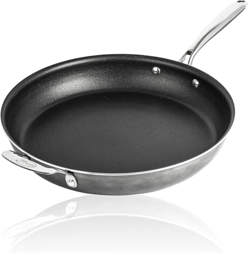 Granitestone 14 Inch Large Non stick Frying Pan for Cooking, Frying Pans Nonstick, Ultra Durable Mineral and Diamond Coating, Family Sized Open Skillet, Oven and Dishwasher Safe, Black