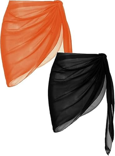 Ekouaer 2 Pcs Sarong Coverups for Women Beach Wrap Skirt,Swimsuit Coverup