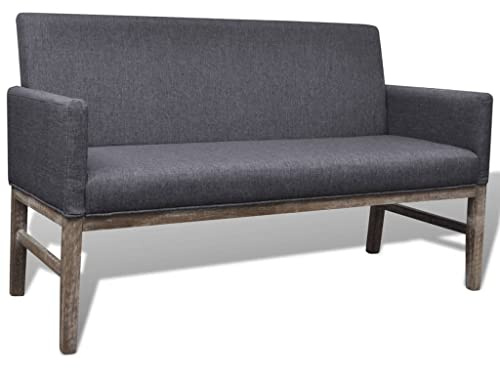 Makastle Sofa 2 Sitzer Couch Polstersofa Lounge Bank Küchensofa Sitzbank für Küche oder Esszimmer, Polsterbank Sessel Sofa Küchenbank Sofabank Sitzmöbel Wohnzimmer, Dunkelgrau 140 x 65 x 85 cm