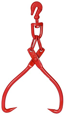 XPOtool Grappin forestier pour Troncs – Ouverture max. 520 mm – Force max. 1000 kg – Outil pince de levage avec 2 Mandrins de serrage – Griffe Pince forestière pour grumes, débardage