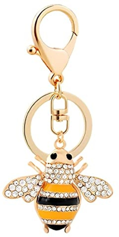 Porte-clés abeille pour femme, Porte-clés mignon abeille insecte pour filles, porte-clés abeille jaune, Porte-clés drôles de bourdons, Porte-clés animal petite abeille en strass