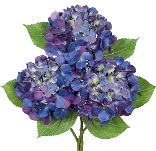 Oairse 3er-Set Künstliche Hortensienblüten Hortensien Deko Seidenblumen Hochwertig Künstliche Blumen wie echte Hortensien für Hochzeit, Zuhause, Hotel, Party, Blumenarrangement