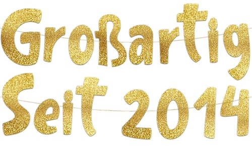 Glitzer banner with Aufschrift Großartig Seit 2014, Party-Dekorationen und Zubehör für 11. Geburtstag
