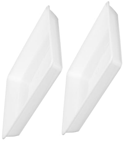 BESPORTBLE Bandejas Cuadradas De Plástico para Macetas 35 Cm Uso Exterior para Balcones y Jardineras Bandejas Recolectoras De Agua Resistentes Intemperie Blancas 2 Piezas