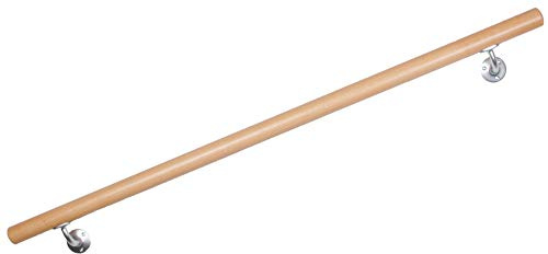 Handlauf Buche, Treppengeländer lackiert, mit stabilen Handlaufhaltern (1.00m)