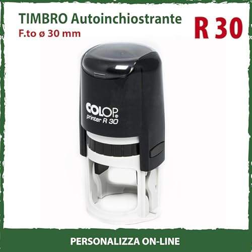 Timbro Personalizzato Tondo Autoinchiostrante Scegli e Componi Online il Testo Colop R 30 Ufficio Scuola Lavoro 5 Righe