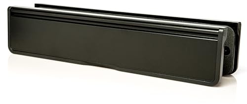 TSS Letterplate 12 in Black, Telescopic Sleeved Letter Box for uPVC Doors with 40mm to 80mm Thickness. 12 Inch Letterbox for upvc Door in Black