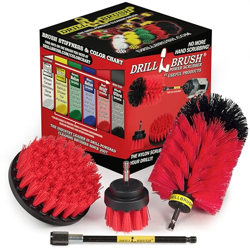 Drill Brush Power Scrubber by Useful Products - Multi Surface Cleaning Brush with Long Reach Extension - Rotary Tool Accessory Brush - Marble Cleaner Bit Brushes for Drill - Drill Brushes for Cleaning