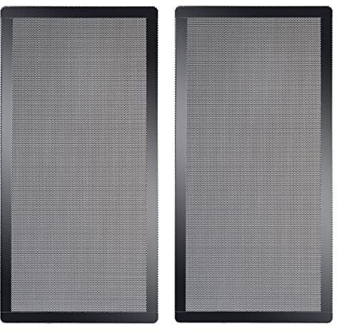 Filtro de polvo para ventilador de ordenador de 280 mm x 140 mm, rejilla de malla con marco magnético, color negro (2 unidades)