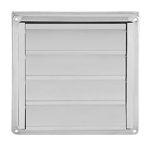 100mm Air Vent Louvre Gravity Flap, Stainless Steel Square Fan Outlet Wall Square Air Vent Square Tumble Dryer Extractor