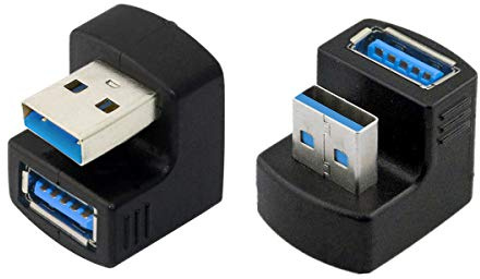xiwai 1 x USB 3.0 Adapter A Stecker auf Buchse, Verlängerung 180 Grad, 5 Gbit/s