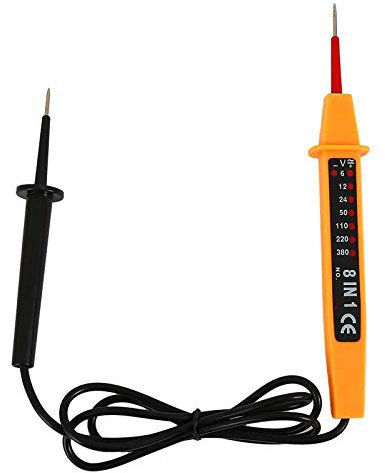 TopHomer 8 in 1 Spannungstester 6 bis 380 Volt Spannungsprüfer Tester für Wechsel- und Gleichspannungen, Polarität