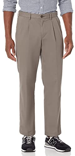 Amazon Essentials Pantalones Chinos Plisados con Pinzas de Vestir Hombre