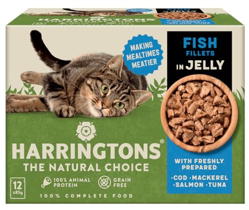 Harringtons Fish Selection in Jelly Cat Food 12pk 85g, White