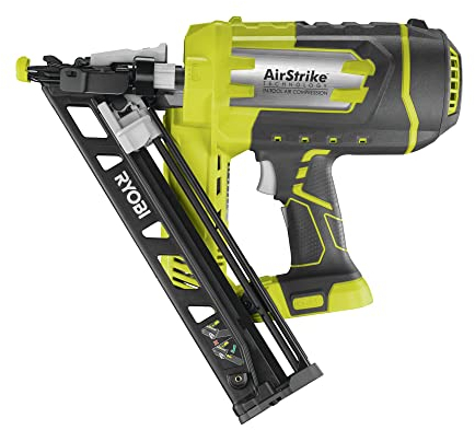 RYOBI 18 V ONE+ Akku-Nagler R15GN18-0 (Nageltyp 1,8 mm, Magazinkapazität von 105 Nägeln, 33-35° Magazinwinkel, inkl. 100 x angewinkelte Nägel, 1 x Gürtelclip, ohne Akku und Ladegerät)