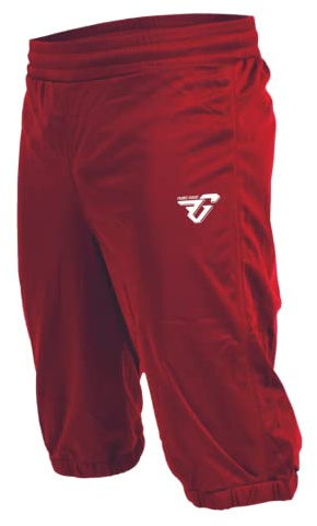 Frankie Garage - Pantalone Sportivo per Uomo, Pantaloncino Pinocchietto Tecnico per Allenamento,Sport o Palestra L Rosso