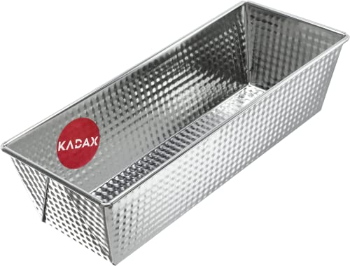 KADAX Baking Tin, Non-Stick Coated Sheet Metal Loaf Tin, Oblong Baking Tray in Various Sizes, Oven Narrow Loaf Pan for Bread, Brownie (30.5 x 12 cm, Silver)