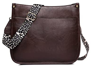 NICOLE & DORIS Frauen Umhängetasche Damen Handtasche Schultertasche Leder PU Satchel Tasche Multi-Pocket Crossbody Bag Damen Messenger Bag Shopper Tragetasche Kaffee