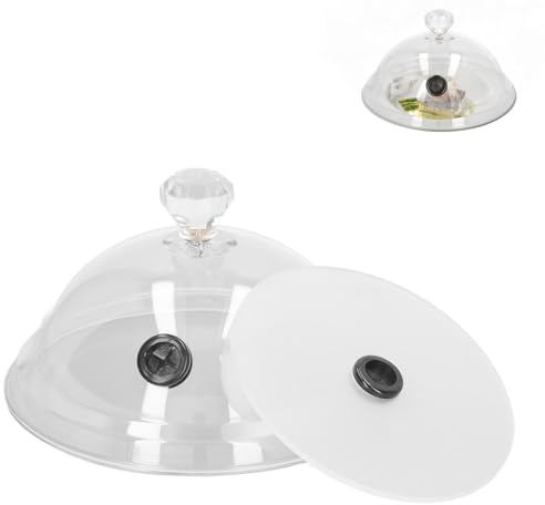 Gsycle Smoking Cloche Dome Cover, Smoker Kit for Glass Dome Smoking Dome Lid Acrylic Transparent Smoking Cloche Dome Cover Glass Food Cover for Smoke Infuser Accessories