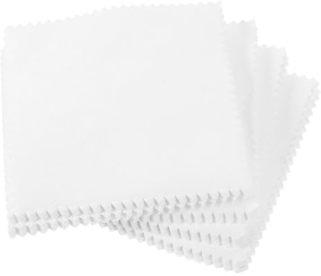 TOPBATHY Paños para Limpiar Joyas De Plata 8x8 Cm Blanca Suave Paño para Pulir Plata Portátil Uso Doméstico y Profesional Pack De 100 Unidades