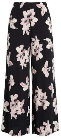 RIDDLED WITH STYLE Pantalon Palazzo à jambe large pour femme - Pantalon d'été pour femme - Grande taille - Pantalon baggy imprimé floral - Tenue décontractée - Pantalon cachemire, Lys rose., 44-46