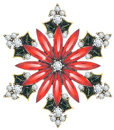 KristLand Crystal Schneeflocken Brosche mit Perle Brautbrosche im Art Deco Retro Stil für Hochzeit Weihnachten Party Brautjungfern Geschenk für Frauen