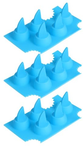 Amosfun 3pcs Unique Design Ice Cube Mold Silicone Ice Moulds Jelly Mould Lid Shark Theme for Boys and Girls