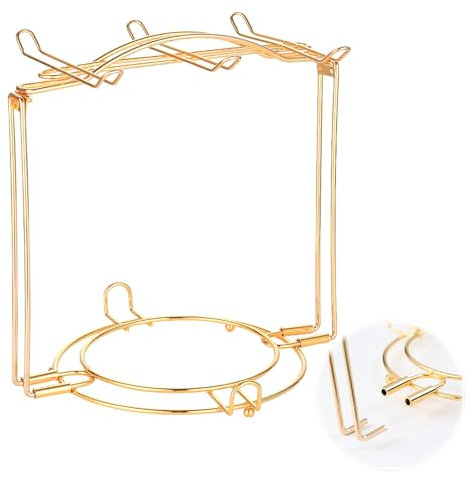Biluer porte-tasses doré pour 6 tasses, soucoupes, sets de cuillères, service à thé, présentoir