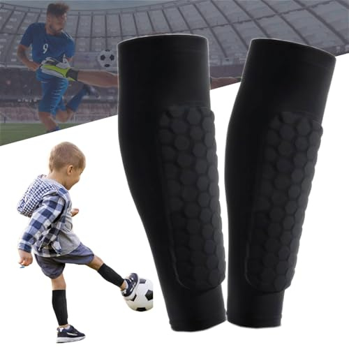 Tapis Design-Shin Pads Football, 1 Pair Shin Pad Sleeves Impact Protection, Ski Shin Protector with Honeycomb Pads, Shin Guard Sleeves for Men, Women & Kids