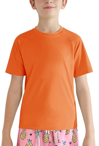 Valcatch Camisetas de natación UPF 50+ Rash Guard para niño Niños Adolescentes Camiseta de Manga Corta atlética de Secado rápido UV SPF Pesca Surf Agua Tops Playa Running Workout Gym Active Camiseta