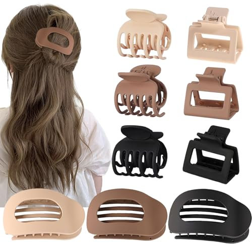 BAISEN - 9 Stück Haarklammer Klauen Haarspangen, 3 Stil Haarspangen Damen Matte Haarschmuck Haarstyling - Kleinen Haarspangen Flache Haarspangen für Frauen, Mädchen Dünnes Dickes Kleine Haar
