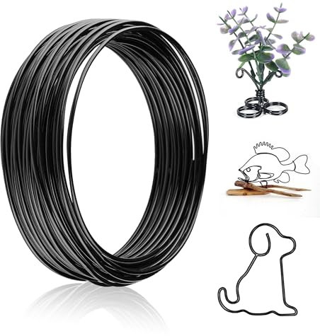 ZDLSDL Basteldraht 2mm,Schwarz Basteldraht ø2mm x 10m,Aludraht 2mm Aluminiumdraht,Draht zum Basteln, ideal für Schmuckherstellung,Bindedraht und Modellierdraht.(2,0mm,10M)