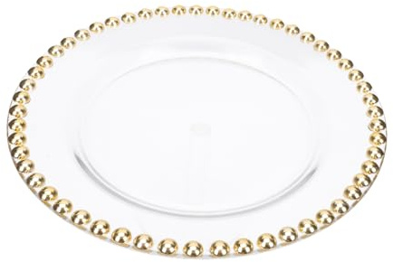 HOLIDYOYO Placa De Vidrio Dorado Para Servir Casa Plato De Comida Multifunción Plato De Vidrio Para Carne Decorativo Para Banquetas