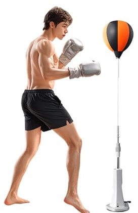 Freistehender Punching-Ball mit höhenverstellbarem Ständer, 360° schneller Rückprall für Geschwindigkeits- und Reflex-Training, Geräuschreduzierungs-Design für Heim- und Fitness-Studio