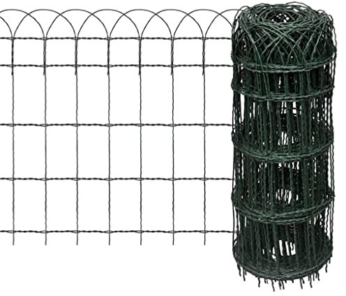 Emmtore Beetzaun Pulverbeschichtetes Beeteinfassung Beetumrandung Gartenzaun Rasenkante Eisen 25×0,65 m