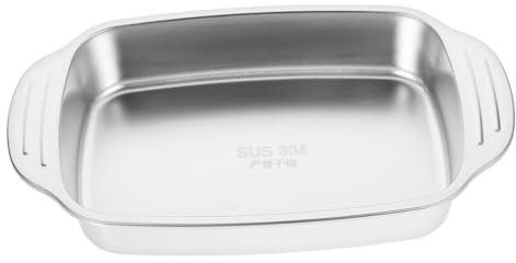 Lurrose Stainless Steel Roast Pan Large Rectangular Roaster Tray for Seafood Lobster Fish Versatile Induction Cooker Baking Tray for Home Commercial Use Stainless Steel Cooking Essential