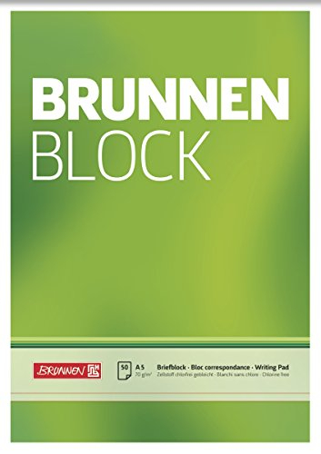 Brunnen 1052426 Briefblock / Schreibblock / Der Brunnen Block (A5, blanko, 50 Blatt, 70 g/m²)