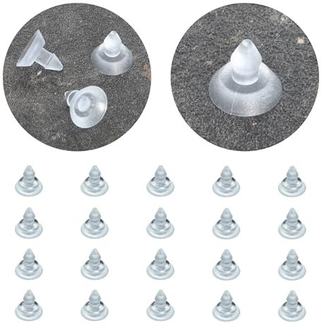 Pack of 20 Long Neck 14mm Suction Cups - Clear PVC Vinyl Standard Suckers with 9mm Shaft for Secure Hold, Versatile Use in Craft, DIY Projects, Hanging, and Mounting Solutions