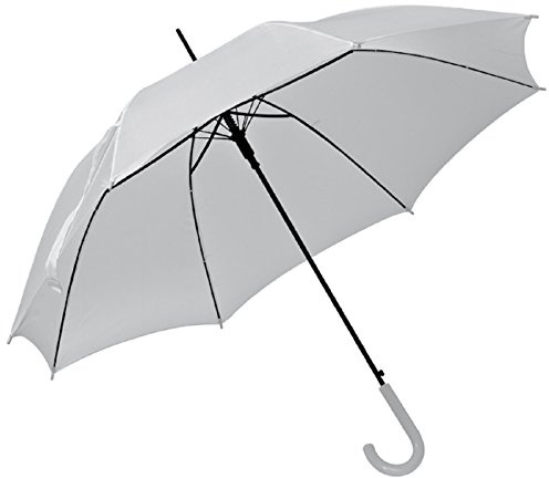 eBuyGB Coloured Automatic Plastic Crook Handle Umbrella/Brolly - Walking Wedding Outdoors
