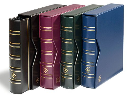 Leuchtturm 320397 Münzalbum Optima Classic - 10 Münzhüllen für Ø 42, 27, 20, 34 mm, 2 Deckblätter, Schutzkassette - grün