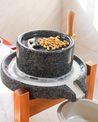BBHW Manual Wet Soybean Stone Grinder Mill, Classic Granite Stone Grain Mill, Nutmeg Food Paste Mill Machine, Handmade Grinding Stone Mill (Size : 25 x 40 cm (9 7/8 x 15 3/4))