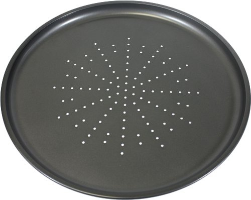 Prochef Non-Stick Large 32.5cm/12.5inch Carbon Steel Pizza Tray - Fridge, Freezer & Dishwasher Safe with 5 Year Guarantee - Black