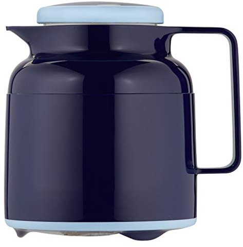 Helios Wash Pro Thermoskanne Dunkelblau 1L – 6h Heiß - Hält Getränke heiß & kalt – Extra große Einfüllöffnung – Spülmaschinenfest – Robuster Kunststoffmantel