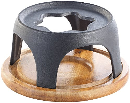 Rosenstein & Söhne Support en bois pour réchaud en fonte - 16 cm