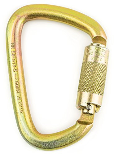 S01813-Stainless Steel Carabiner 50kn (11,200 lb) Rated, Twist Auto Lock, ANSI Certified (Qty: 1), Heavy Duty Carabiner