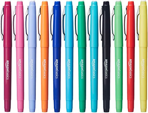 Amazon Basics Filzstifte, 12er-Pack, Mehrfarbig