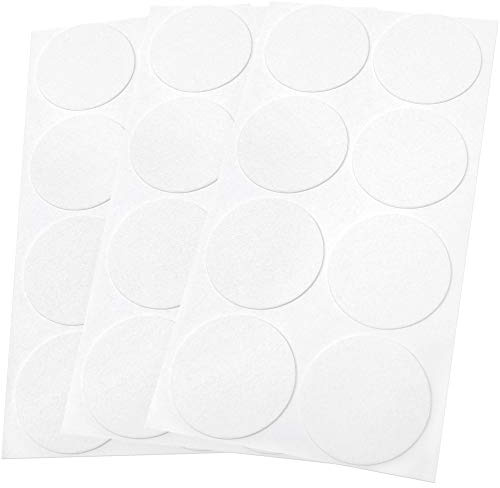 Adsamm® / 24 x Selbstklebende Filzgleiter/Weiß/ø 50 mm/Rund / 1.5 mm dünne Selbstklebende Möbelgleiter aus Filz